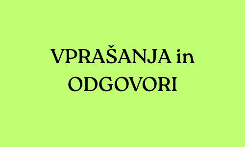 Vprašanja in odgovori (FAQ)